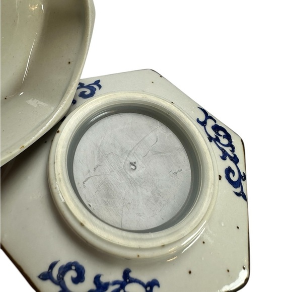 Vintage The Toscany Collection Japan Loose Tea Jar Holder Hexagon Asian Floral - Picture 7 of 10